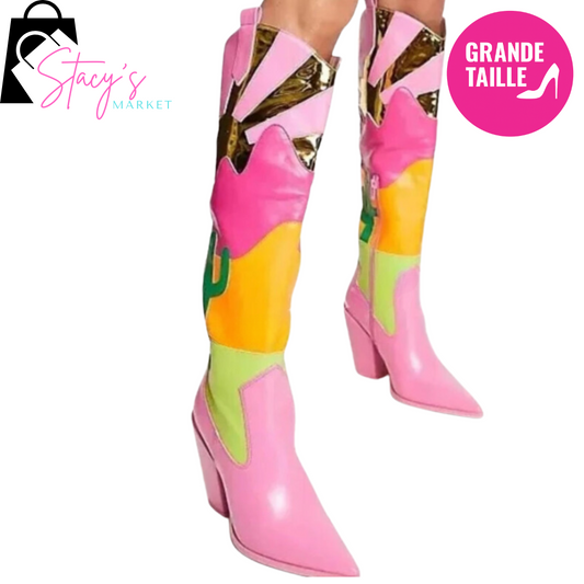 Rosa Rodeo-Cowboystiefel